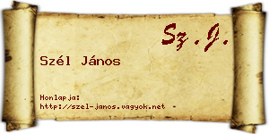 Szél János névjegykártya